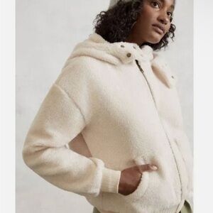 Anthropologie Porridge Gillian Sherpa Hoodie Zip Jacket Size XS